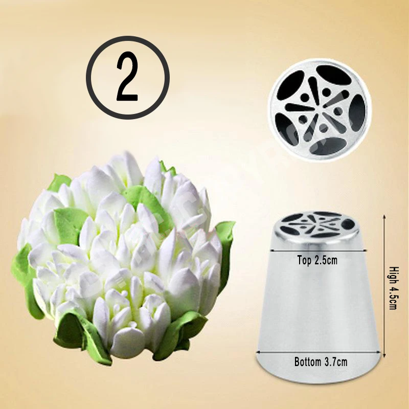 

1pc Big Size Stainless Steel Russian Tulip Flower Decorating Mouth Nozzle Cake DIY Decorating Sugarcraft Pastry Tip Tool Petal