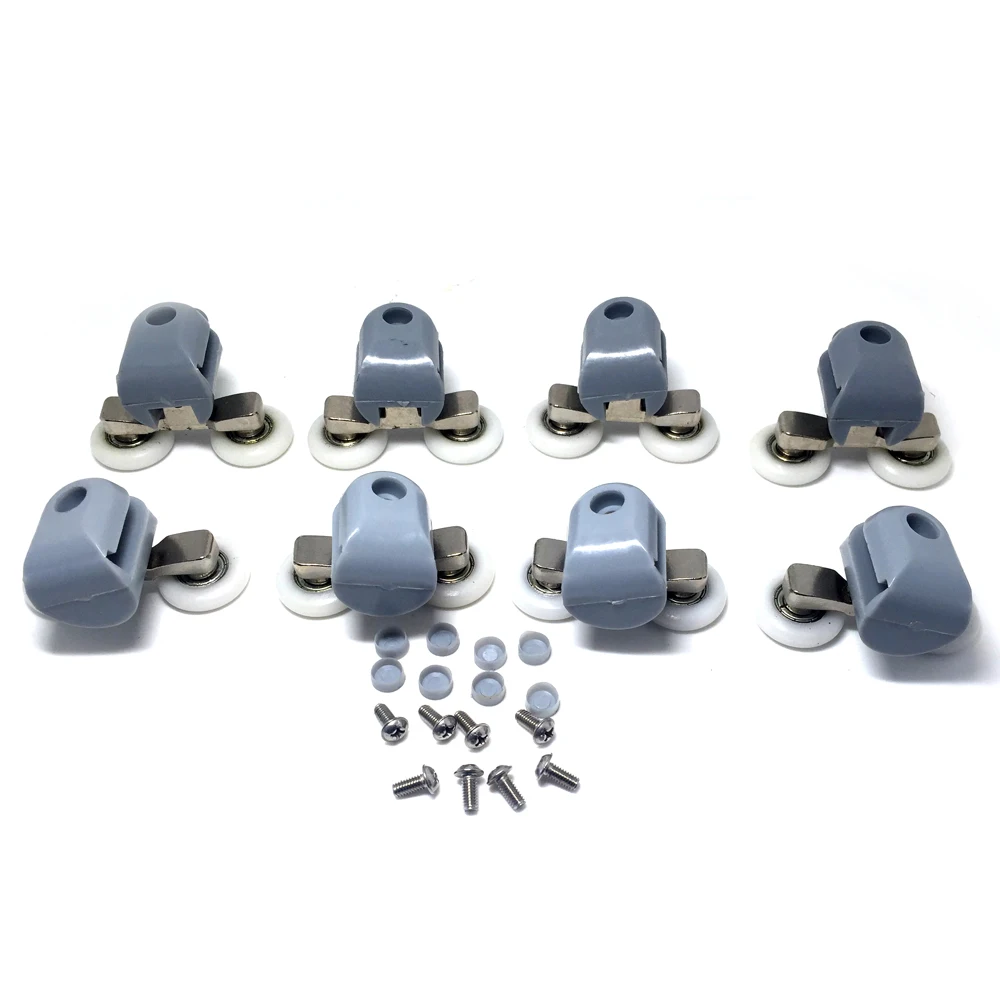 Shower Cabinet Roller Wheel Double Sliding Shower Door Rollers Runners Wheels Pulleys 8Pcs/Set 25mm x 6mm Top/Bottom