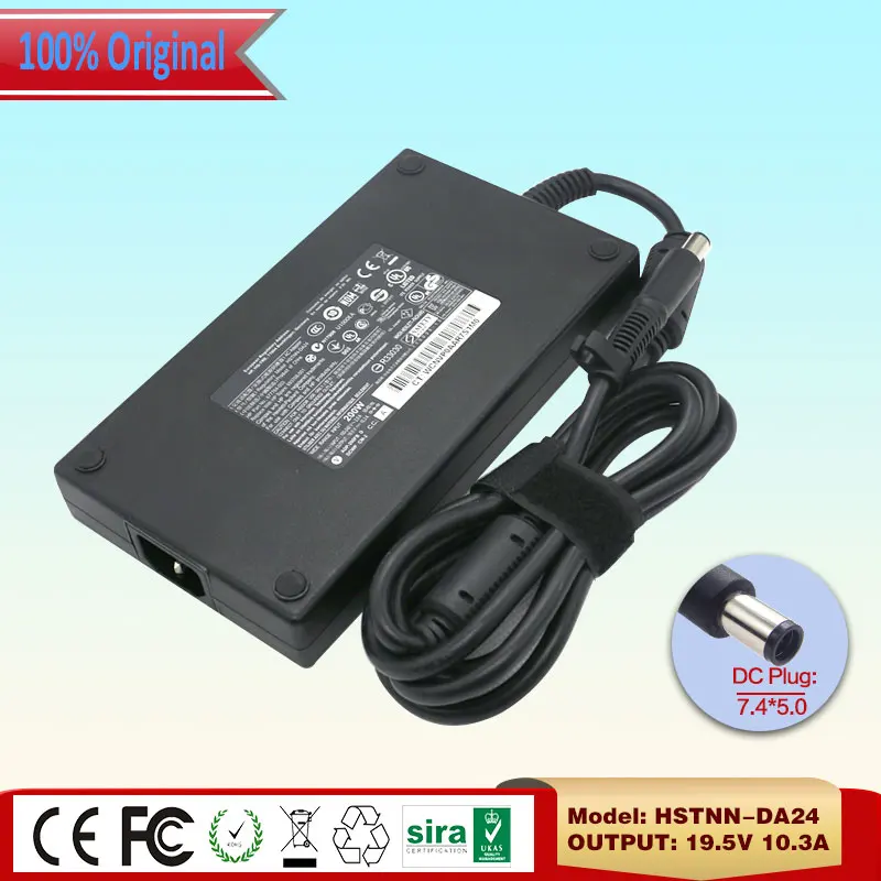 

Genuine 200W 19.5A 10.3A 7.4*5.0mm HSTNN-DA24 Laptop AC Adapter For HP Hewlett Packard EliteBook 8560w 693708-001 677764-003