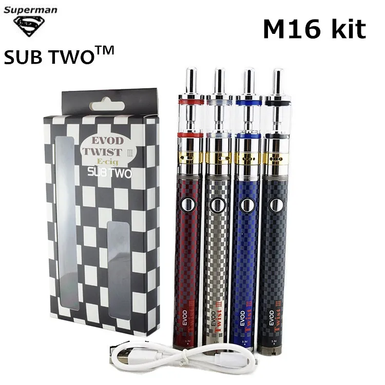 SUB TWO электронная сигарета Evod Twist III M16 наборы 3 VV батарея контроль воздушного
