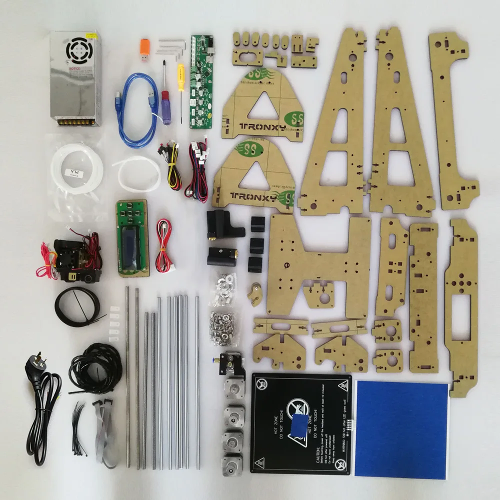 Tronxy настольный 3d принтер DIY Набор для самостоятельной сборки акриловая структура с теплым TF карта USB интерфейс