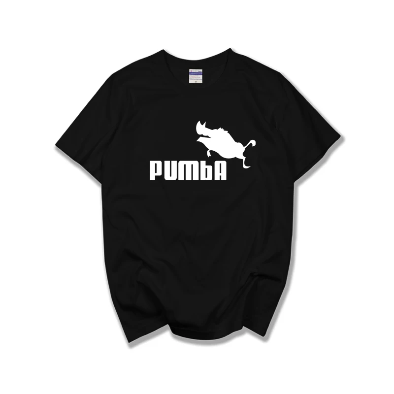 2019 Նոր զվարճալի զվարճալի շապիկներ homme Pumba տղամարդիկ 100% բամբակյա զով շապիկ գեղեցիկ cute ամառային մարզաշապիկով զգեստների շապիկ