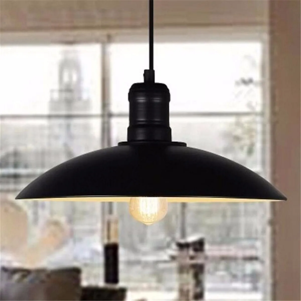 Panela de Ferro Loft Estilo Industrial Retro Restaurante Bar Café Criativo Pingente Lâmpada Dia32cm * 13 Lâmpadas Led Abajur Art E27