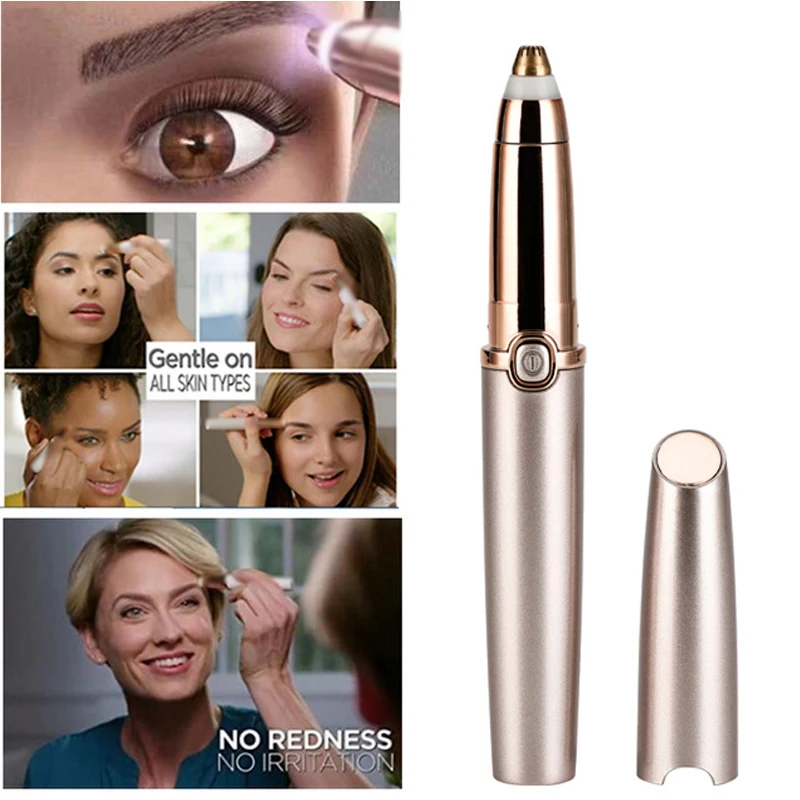 

Portable Electric Painless Eyebrow Epilator Trimmer For Women Lipstick Eye Brow Epilator Pen Face Hair Remover Shaver Razor