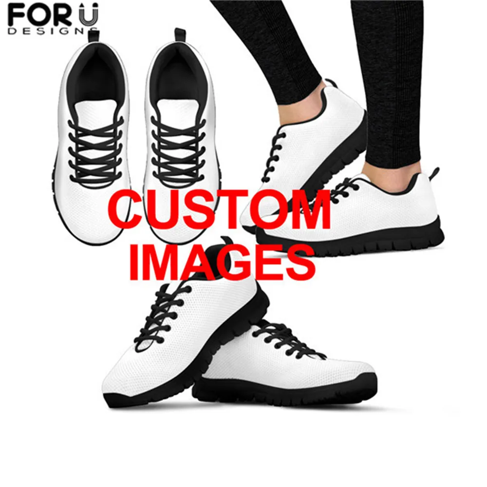 

FORUDESIGNS Custom Images or Logo Sneakers Shoes Woman Flats Women Casual Comfortable Breathable Mesh Shoes for Ladies Zapatos