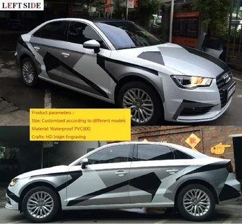 

LEFT SIDE Car Stickers HD Inkjet Engraving Garland Racing Speed Sport Waterproof Accessories Vinyl Sport Sticker Decals