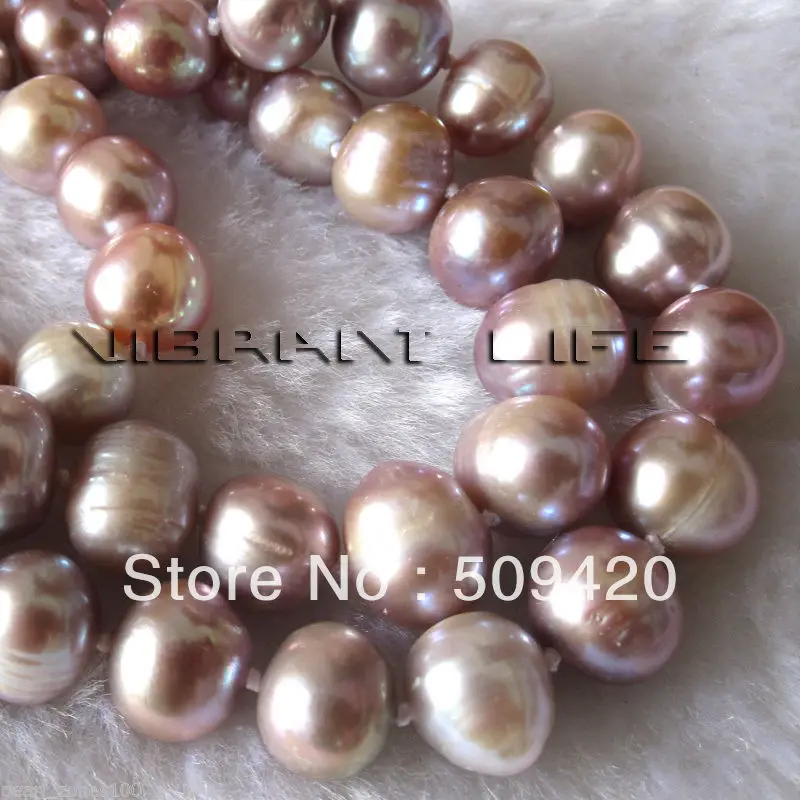 

Free Shipping48" 9-11mm Lavender Freshwater Pearl Necklace Strands Jewelry