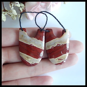 

Natural Red River Jasper women fashion Earrings,Semiprecious stone earring,35x24x5mm,13.8g