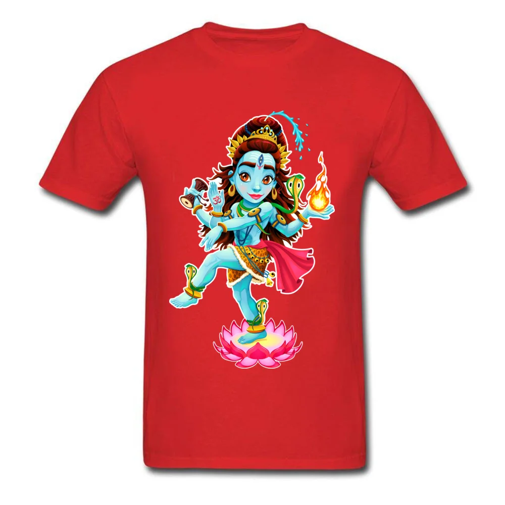 Cute Men T-Shirt Round Collar Short Sleeve 100% Cotton Dance of Shiva Tops Tees Custom Sweatshirts Wholesale Dance of Shiva red