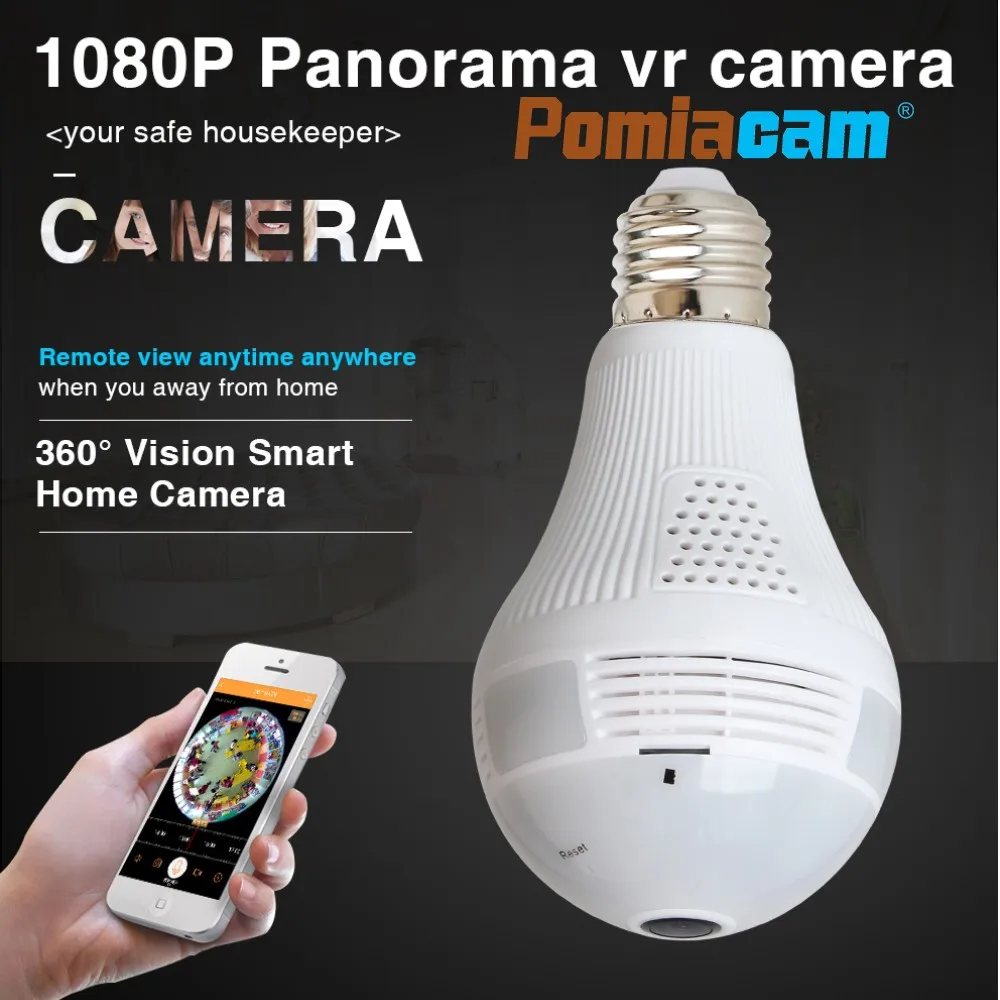 Панорамная камера видеонаблюдения 1080p Wi-Fi 360 градусов для умного дома 3D рыбий глаз