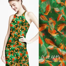 Новинка 16 мм шелк крепдешин ткань печать Весна и лето шелк кальмар печать ткань 140 см Широкое Платье рубашка одежда ткань