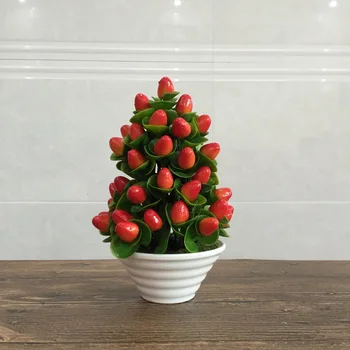 

Simulation Plant Potted Simulation Fruit Tree Bonsai Home Decoration Furniture Display Artificial Flower Set 3