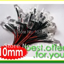 50 шт. 10 мм белый светодиодный светильник набор 20 см Предварительно проводной 5 В