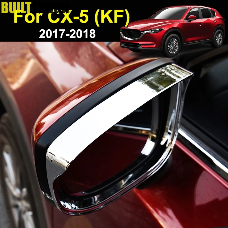 

For Mazda Cx-5 Cx5 2nd Gen KF 2017-2019 Chrome Rearview Side Door Mirror Rain Snow Guard Visor Shade Cover Trim Molding Garnish