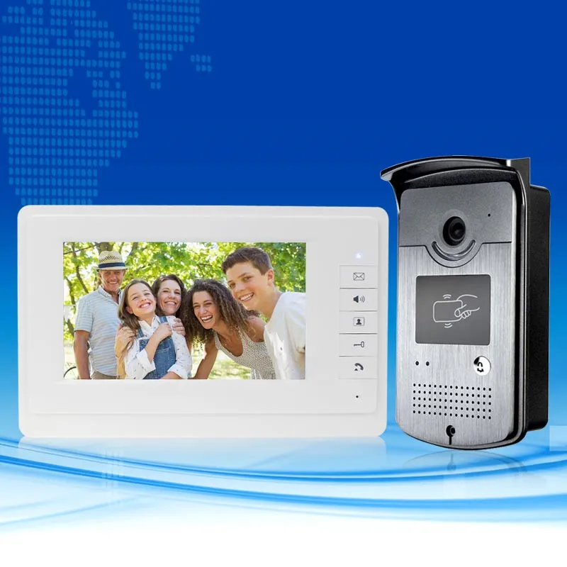 Brand New Wired 7 inch Color Video Door Phone Intercom Entry System 1 Monitor +1 RFID IR COMS Camera+Keys In Stock FREE SHIPPING Brand New Wired 7 inch Color Video Door Phone Intercom Entry System 1 Monitor +1 RFID IR COMS Camera+Keys In Stock FREE SHIPPING