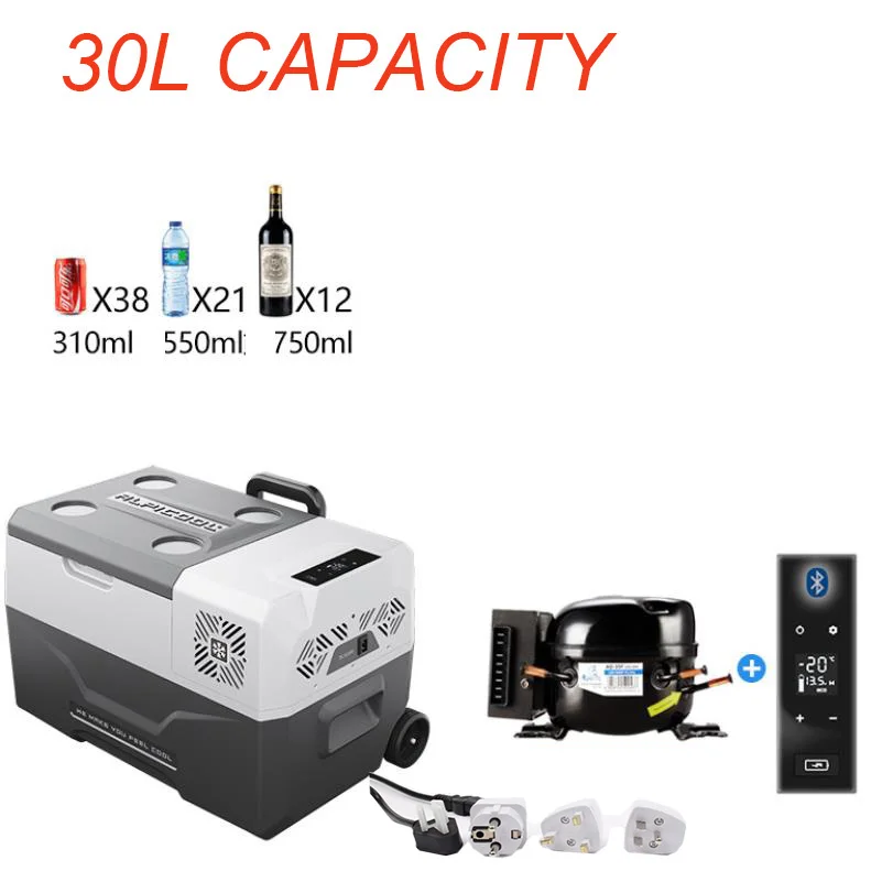 

30L 12V/24V/220V Portable APP Conrtol Mini Car Refrigerator Freezer Camping Boating Caravan Bar Mini Compressor Fridges cool box