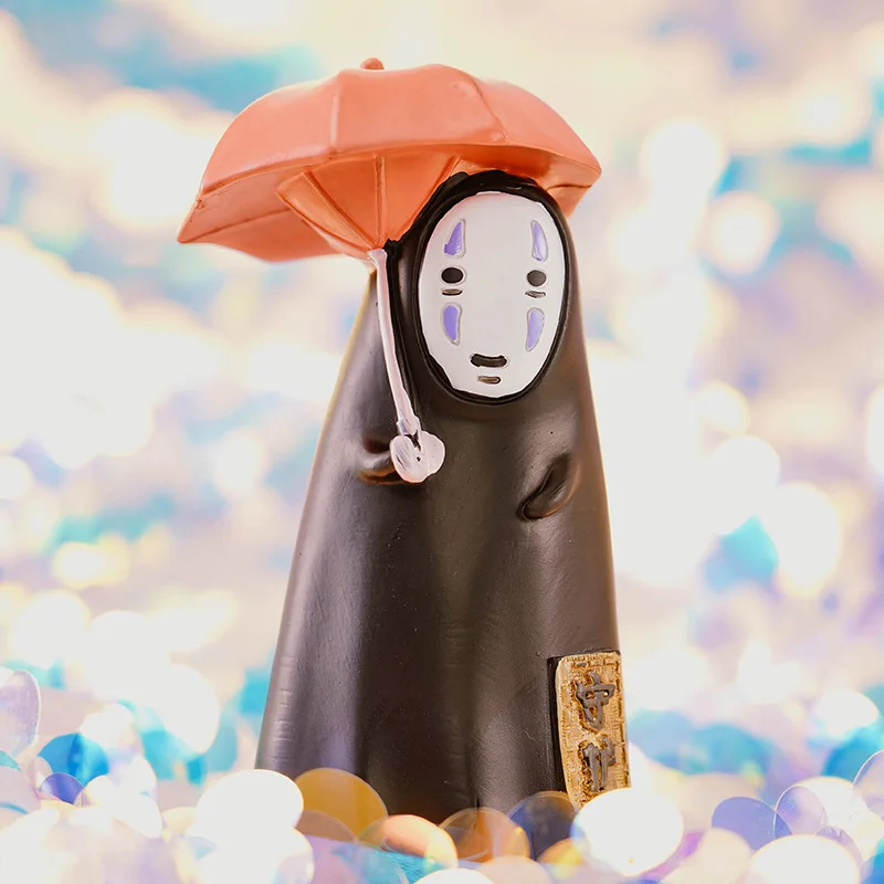 Хаяо Миядзаки аниме действие напечатанный рисунок смолы Унесенные Призраками Без лица человек мультфильм дети украшения спальни подарок Ночник светильник кукла - Цвет: D