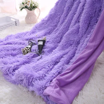 

Blanket for Children Double-layer Shaggy Blanket Crystal Plush solid Throw Blankets Decorative on The Couch and Armchair RT99