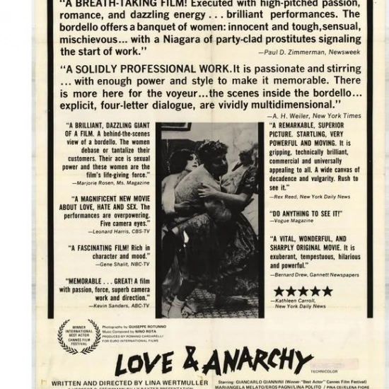 Love and Anarchy Movie Poster (11 x 17)