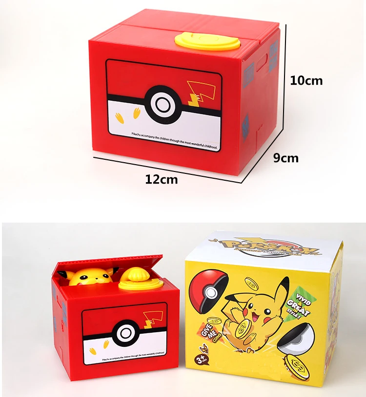 Оригинальная миниатюрная Копилка Takara Tomy Pokemon PiKachu из мультфильма копилка Пикачу