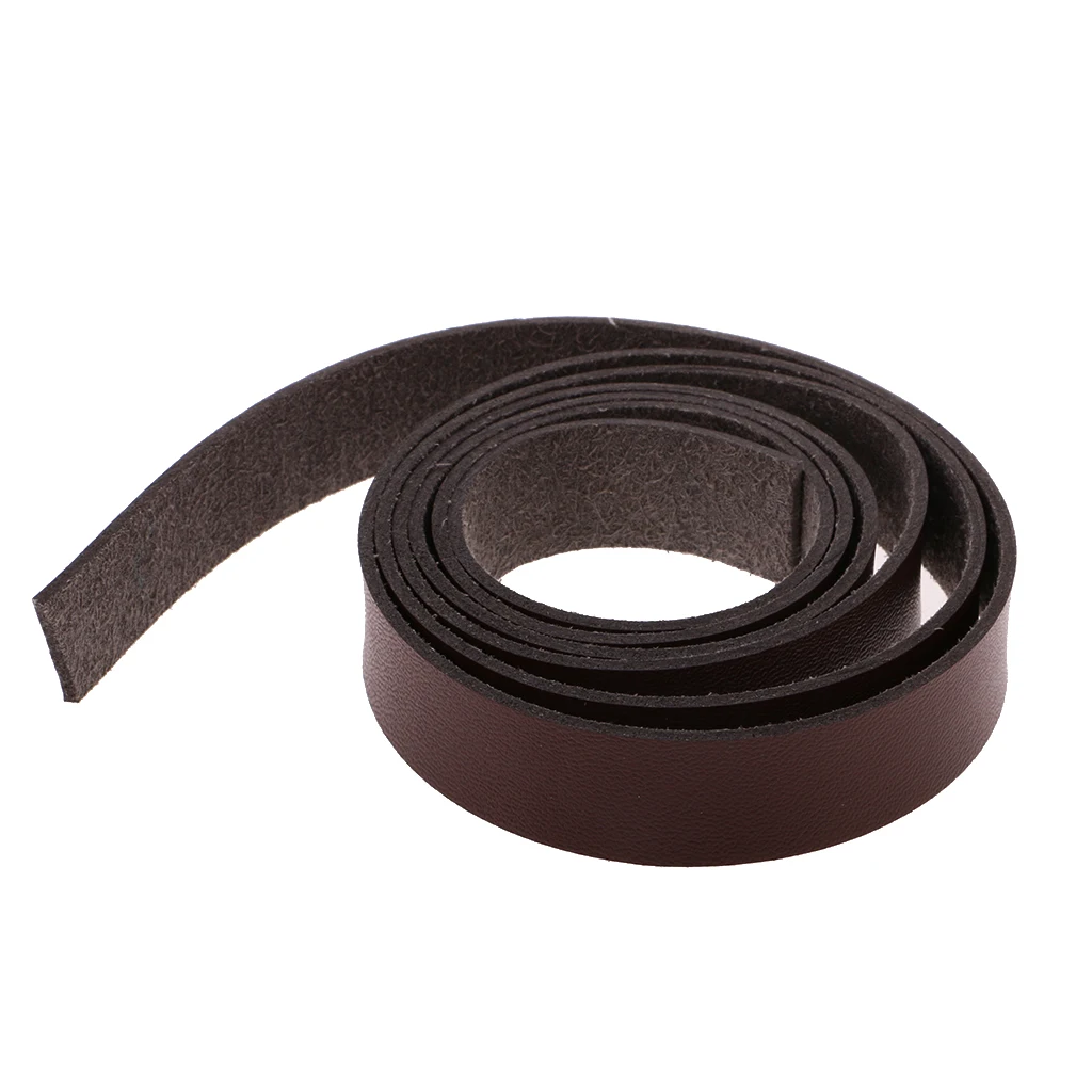 2 Meters Long 15mm and 20mm Wide PU Leather Strap Strips DIY Belt Crafts Coffee