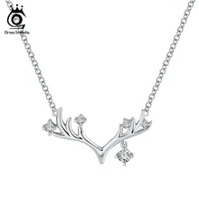 ORSA JEWELS, женские подвески и ожерелья,, Рождество, в форме рога, AAA, Блестящий CZ серебряный цвет, Женские Ювелирные изделия для вечеринки ON157