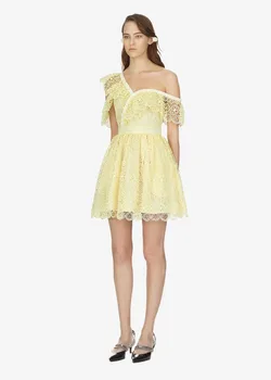 

2019 Mini Dress Elegant BCelebrity ackless Vintage One-Shoulder Lace Women Knitted Sleeveless Night Club Party Dresses Wholesale