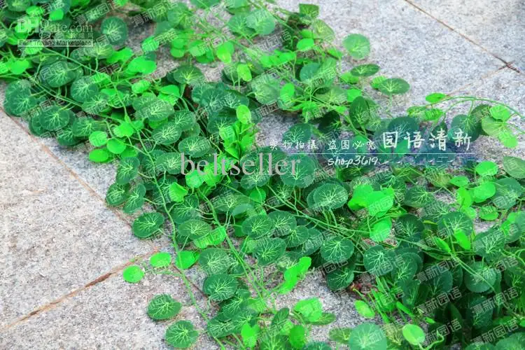  Length of 250 cm Artificial Silk begonia Simulation Climbing Vines Green Leaf Ivy Rattan for Home Decor Bar Restaurant Decoration