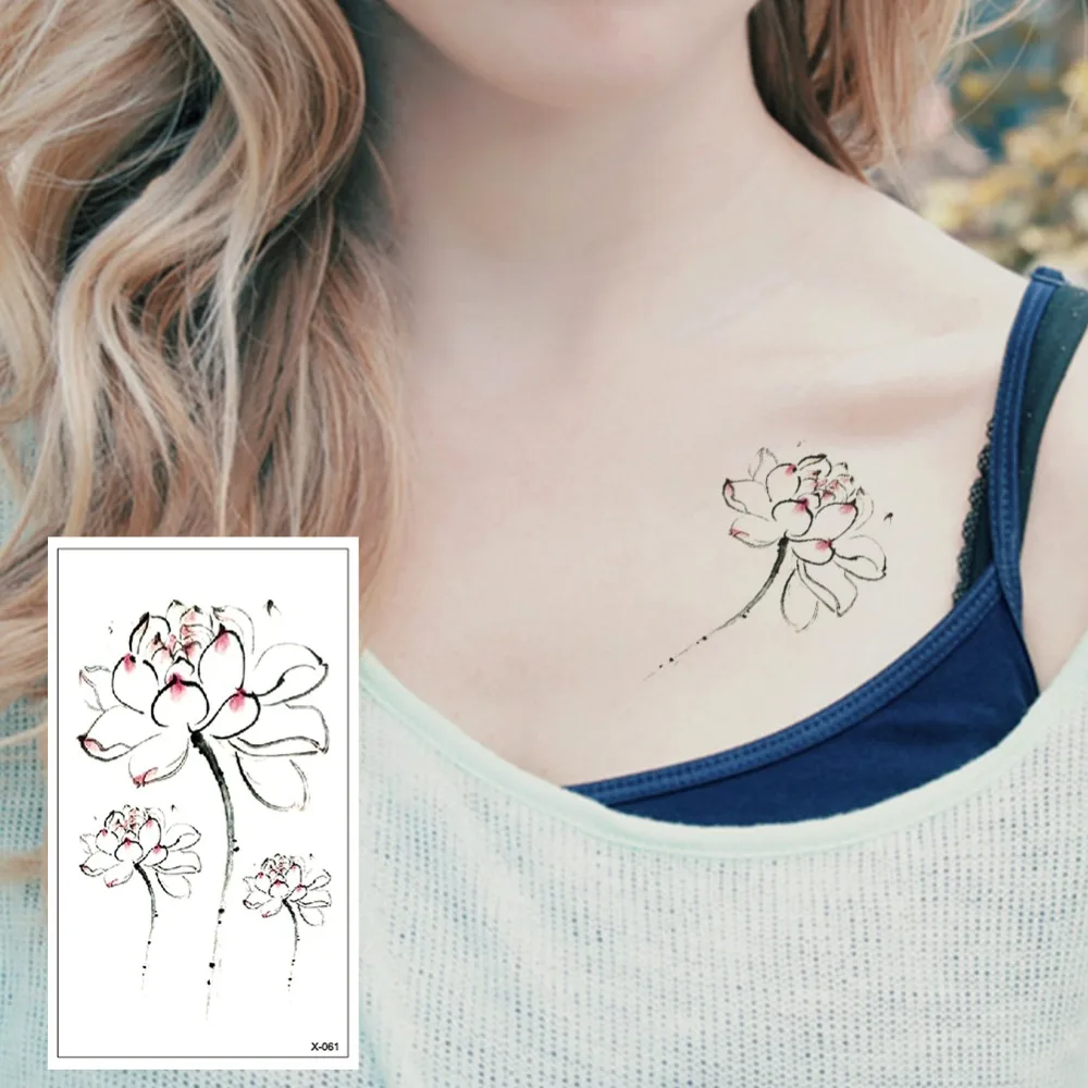 

Flower Butterfly Temporary Tattoos for Women Hand Tattoo Sticker Adult Body Art Waterproof Arm Fake Tatoo 10.5X6cm X-061