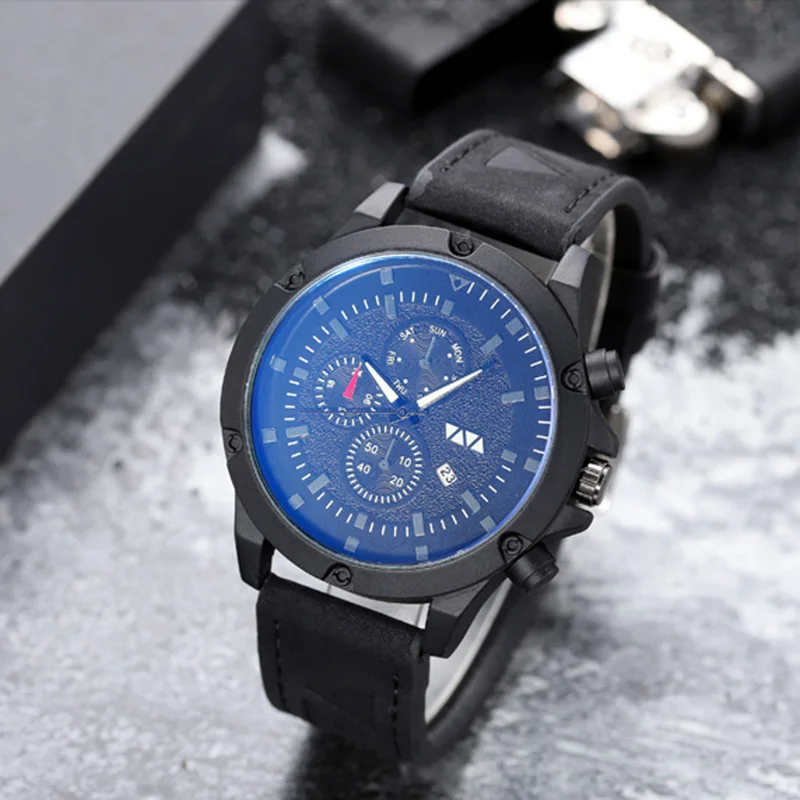 

Sports Mens Big Watches Fashion Top Brand Leather Quartz Clock Waterproof Watch Casual Retro Male Wristwatches Relogio Masculino