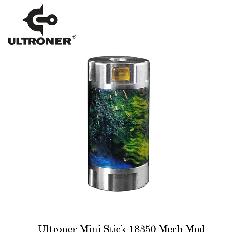 Электронные сигареты Ultroner Mini Stick 18350 мех мод 24 мм Диаметр питание от одного 18350 стабилизированного дерева Vape испаритель