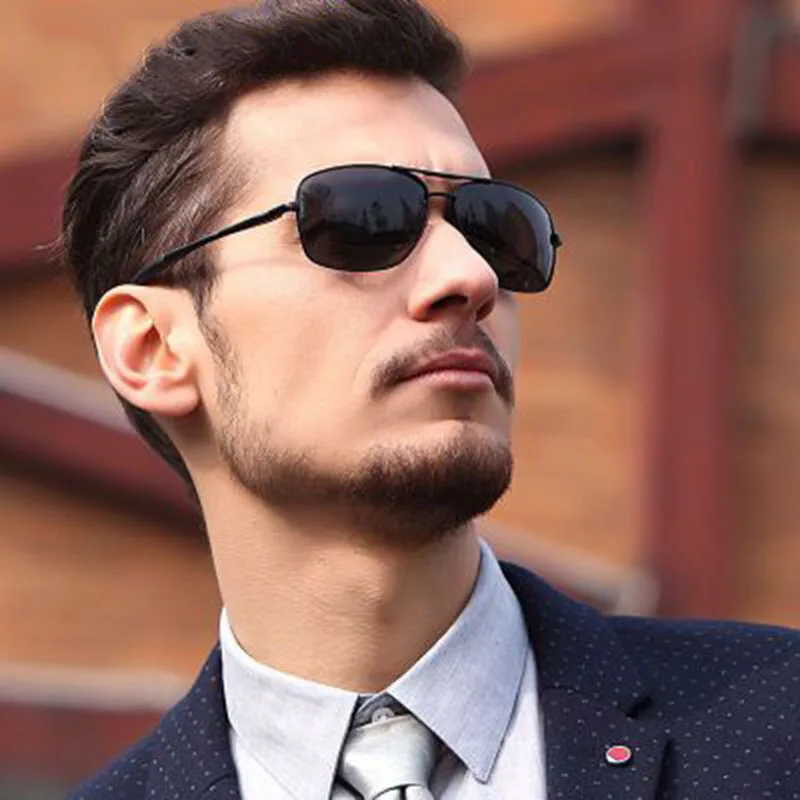 

Fashion Men Sunglasses Polarized Square Night Vision Lenses Alloy Frame Classic Male Sun Glasses Driving Men Sunglasses uv400