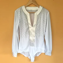 Стиль Мужские латинские танцевальные костюмы спандекс алмаз мужская с длинным рукавом латинские танцевальные топы для мужчин латинские танцевальные куртки