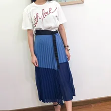 Новая одежда, модные шифоновые юбки в полоску, плиссированные юбки для девочек