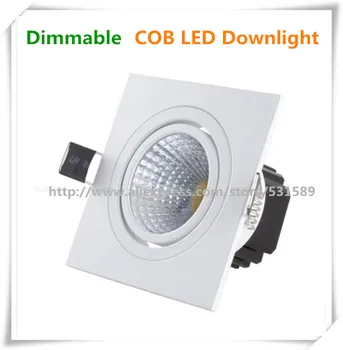 

100PCS high power aluminum led cob ceiling 86-265VAC 5W 7W 10W 12W square cob led downlight(CE&ROHS)