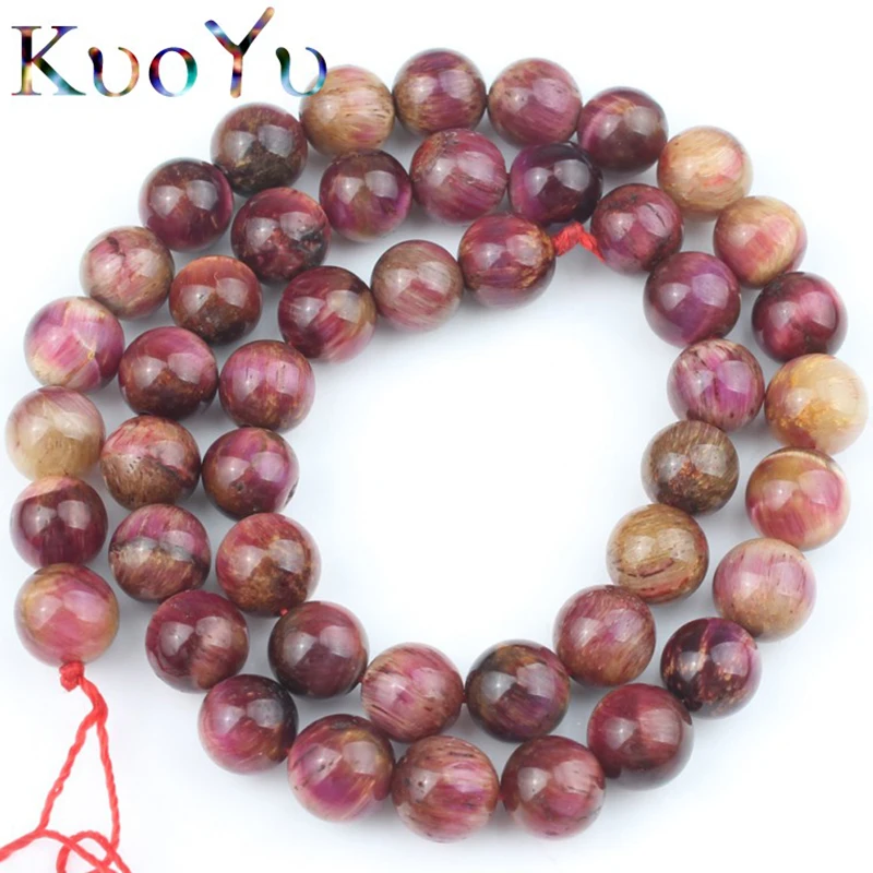 

8MM A+ Natural Red Multicolor Tiger Eye Stone Beads Smooth Round Loose Stone Beads For Jewelry Making DIY Charm Bracelet 15"inch