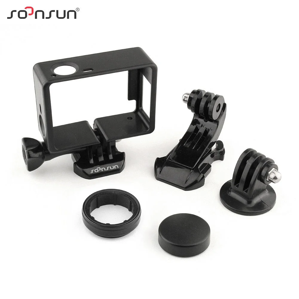 

SOONSUN Standard Frame Mount Protective Housing Case w/ UV Lens J-hook Buckle Adapter for GoPro Hero 4 3+ 3 Go Pro Accessories