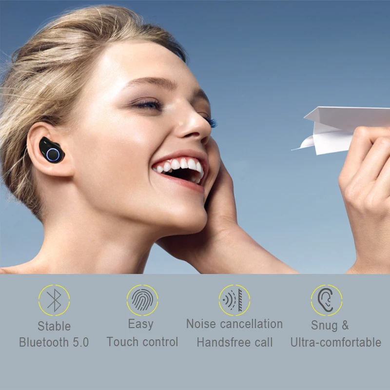 TWS Беспроводные Мини Bluetooth 5,0 наушники для ISO Android Xiaomi huawei 3D стерео наушники спортивные наушники с микрофоном зарядная коробка