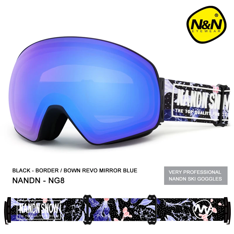 NANDN جديد تزلج نظارات مزدوجة طبقات UV400 مكافحة الضباب كبيرة قناع للتزلج نظارات التزلج الرجال النساء الثلوج على الجليد نظارات