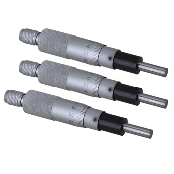 

3-Piece Range 0-25mm Accuracy Flat Needle Type Mini Metal Precise Micrometer Head Measurement Tool