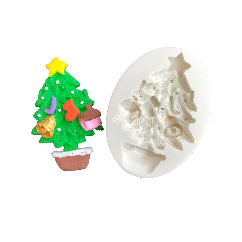 Рождественская елка силиконовая форма помадка торт Форма Шоколад Конфеты глиняная форма кухонные инструменты для приготовления пищи
