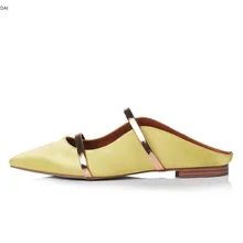 Модная женская обувь на плоской подошве ярких цветов, праздничная обувь, слипоны, удобные туфли без каблука, лоферы с двойным ремешком, повседневная женская обувь с острым носком