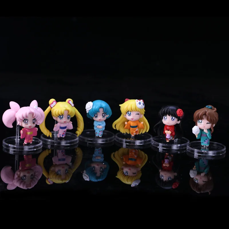 2017 Sailor Moon Mars Mercury Jupiter Venus Action Figure Toys Anime Cartoon Dolls Brinquedos 6pcslot 5-6cm (5)