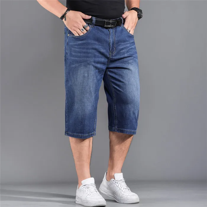 

Men's Denim Shorts Good Quality Short Jeans Men Cotton Straight Short Jeans Male Blue Casual Short Jeans Large Size 46 48,903PXS