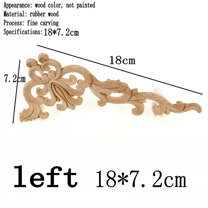RUNBAZEF диагональная деревянная отделка Цветочная аппликация декоративная заплатка дверная Перемычка винтажный домашний декор ремесленные фигурки миниатюры - Цвет: left
