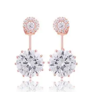 

Luxury 925 Sterling Silver Jewelry Cute Long Crystal Zircon Flower Earrings for Women Earrings Fashion Jewelry Brincos