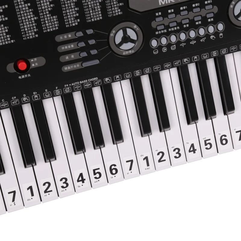 Наклейки на клавиатуру 32-49-54-61-88 клавишные цифровые рулонные Электрические наклейки для пианино вкладки персонала наклейки на музыкальную тему