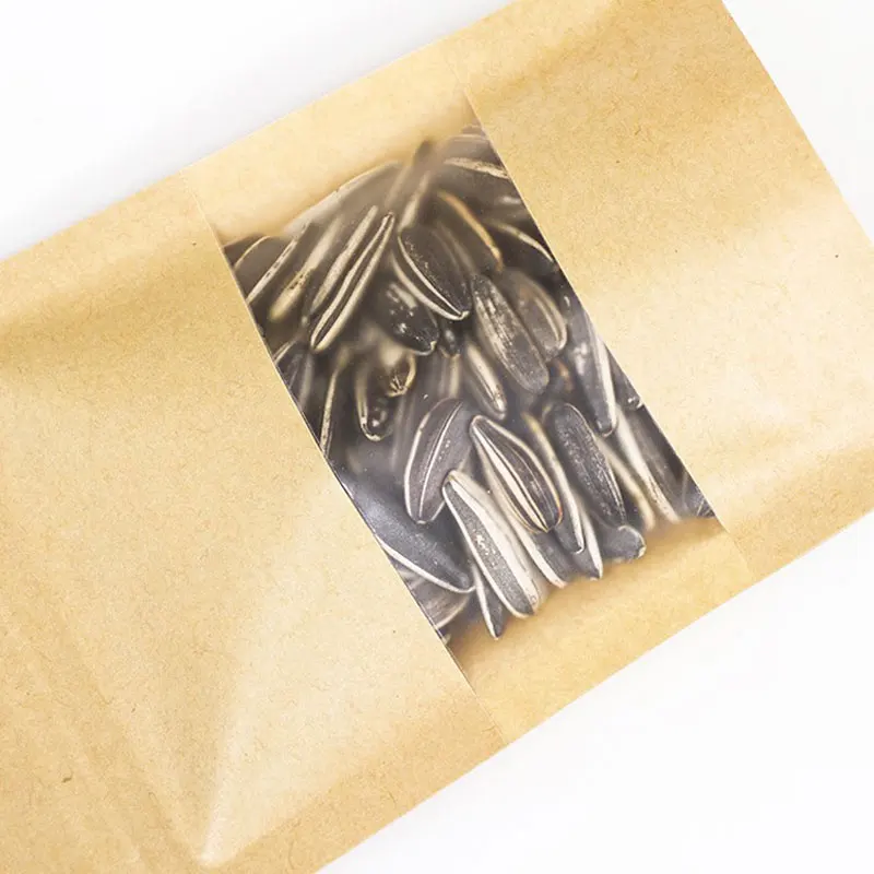 10 шт свадебный упаковочный мешок Подарочный пакет из крафт-бумаги окно молния еда фрукты чай конфеты Подарочный пакет самозапечатывающаяся молния стоячий мешок