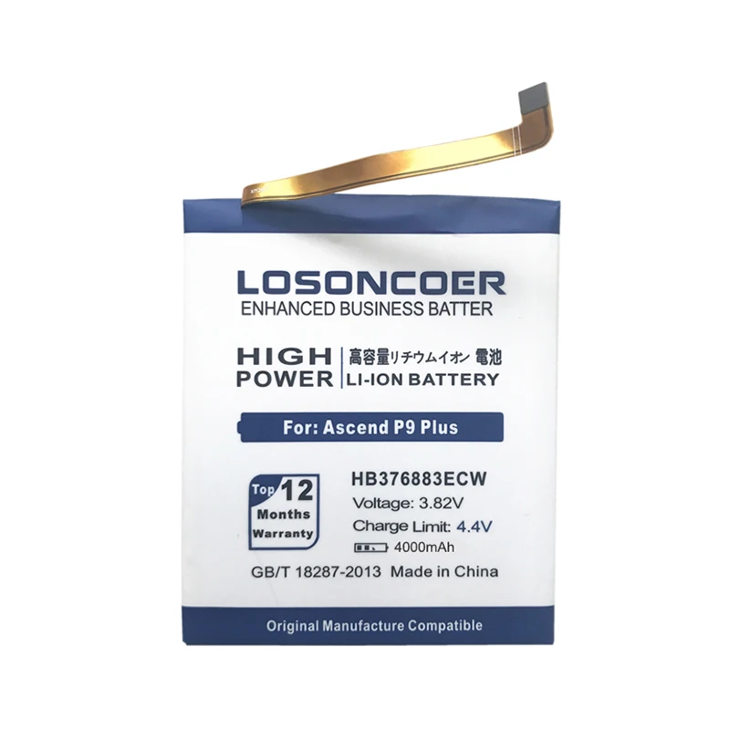 LOSONCOER 4000 мАч HB376883ECW высокое качество батарея для HUAWEI Ascend P9 Plus VIE-AL10 батарея