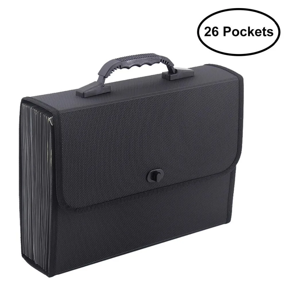 

MyLifeUNIT 26 Pockets Expanding File Folder Organizer Briefcase Waterproof Business Filing Box with Handle Office Supply